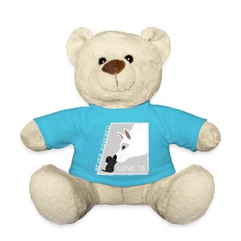 Love is... Dog and Cat - Teddy Bear - atoll blue - Front