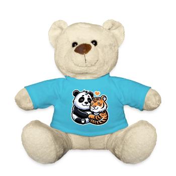 Câlins Panda Et Tigre Amoureux - Nounours - bleu outremer - Devant