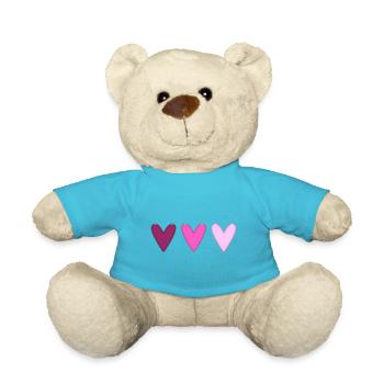 CŒUR. CŒURS. SAINT VALENTIN. LOVE. AMOUR. NOËL - Nounours - bleu outremer - Devant