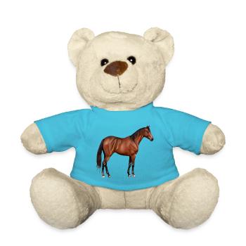 Serafina - braunes Pferd, stehend - Teddy - Atollblau - Vorne