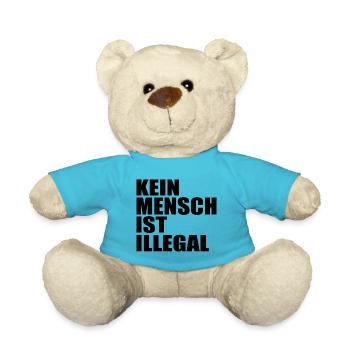 kein mensch ist illegal - Teddy - Atollblau - Vorne
