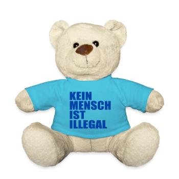 kein mensch ist illegal - Teddy - Atollblau - Vorne
