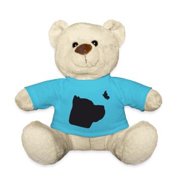 Cane Corso mit Schmetterling - Teddy - Atollblau - Vorne
