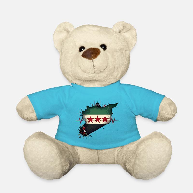 flag syria - Free Syria Flag - Teddy Bear - atoll blue