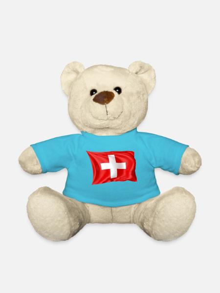 Drapeau de la Suisse Drapeau national - Nounours - bleu outremer