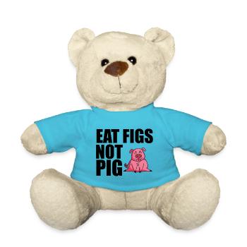 Eat Figs Not Pigs 3 - Teddy Bear - atoll blue - Front