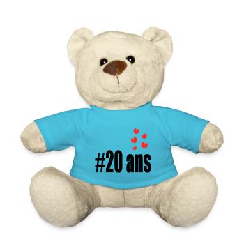 20 ANS. 20e ANNIVERSAIRE. ANNIVERSAIRE 20 ANS. 20 - Nounours - bleu outremer - Devant