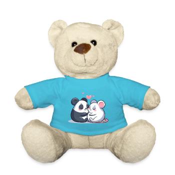 Câlins Panda Et Souris Amoureux - Nounours - bleu outremer - Devant