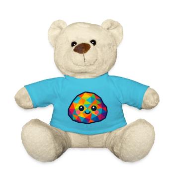 WPAP Polygon Kawaii Style Baby Rocks - Teddy Bear - atoll blue - Front