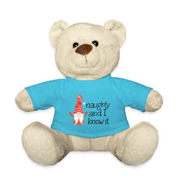 Let's stay Gnome and enjoy the holidays - Teddy Bear - atoll blue - Front