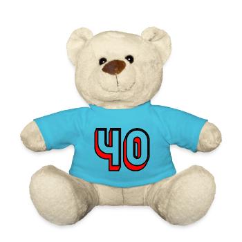 40. 40 YEARS. 40th ANNIVERSARY. BIRTHDAY 40 YEARS. - Teddy Bear - atoll blue - Front