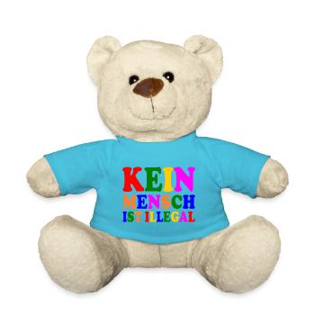 Kein mensch ist illegal - Teddy - Atollblau - Vorne