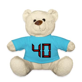 40. 40 YEARS. 40th ANNIVERSARY. BIRTHDAY 40 YEARS. - Teddy Bear - atoll blue - Front