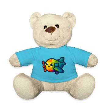 WPAP polygon Kawaii Style bébé jouet avion - Nounours - bleu outremer - Devant