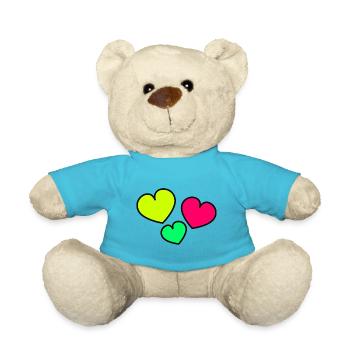 HERZ. HERZ. HERZ. KÜSSEN. SCHMATZEN. KÜSST. - Teddy - Atollblau - Vorne