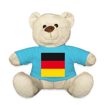 Fahne Deutschland fuer buttons - Teddy - Atollblau - Vorne
