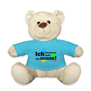 I do not spill I decorate 1- color blob - Teddy Bear - atoll blue - Front