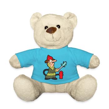 feuerwehrmann Feuerwehr Feuer Brand Hydrant 112 - Teddy - Atollblau - Vorne