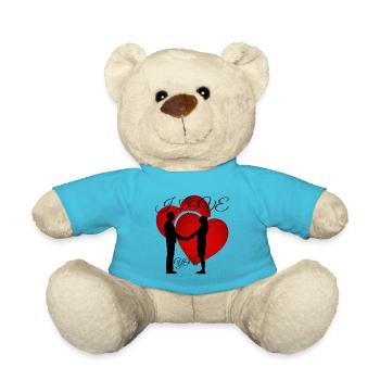 Ich Liebe Dich - Teddy - Atollblau - Vorne