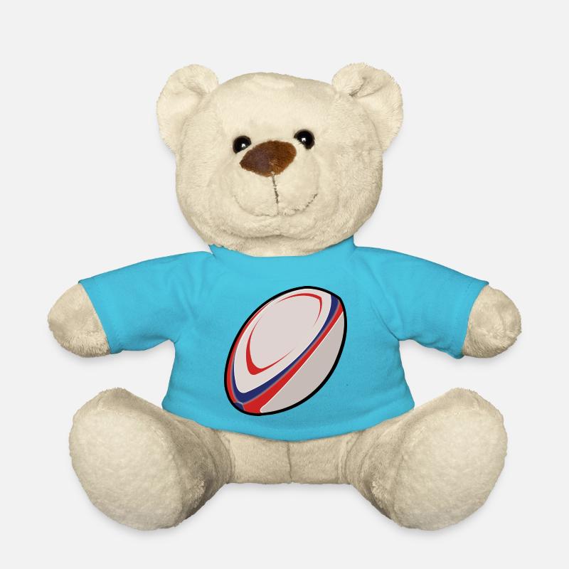 Rugby wm ball player jersey gift idea shirt - Teddy Bear - atoll blue