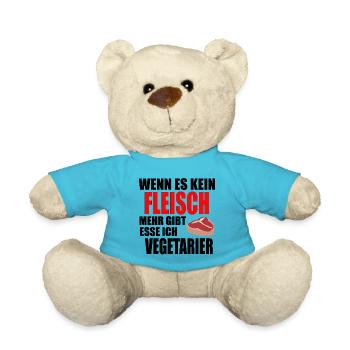 Wenn es kein Fleisch mehr gibt esse ich Vegetarier - Teddy - Atollblau - Vorne