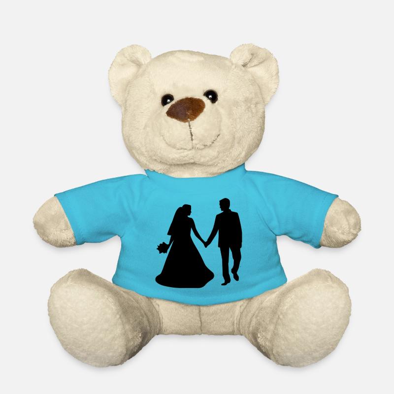 Mariage Mariage Mariage juste marié Mariage coloré - Nounours - bleu outremer