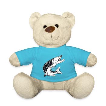 Hecht Fisch - Fischen - Angeln - Fischer - Teddy - Atollblau - Vorne