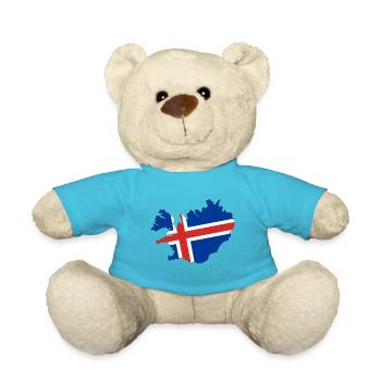 Iceland Flag Map - Teddy Bear - atoll blue - Front