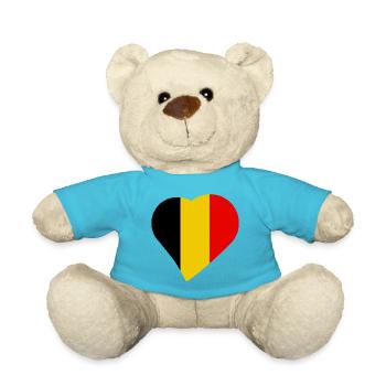 Belgien Belgium Heart Love - Teddy - Atollblau - Vorne