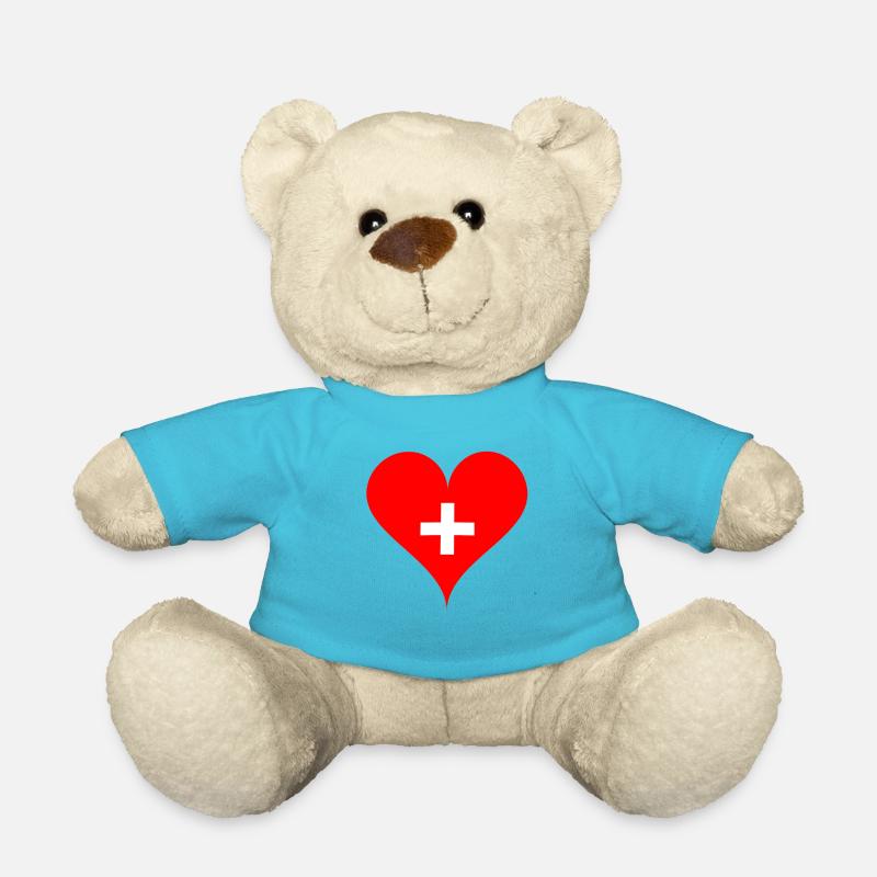schweiz herz - Teddy - Atollblau