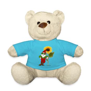 Gartenzwerg, Sonnenblume - Teddy - Atollblau - Vorne