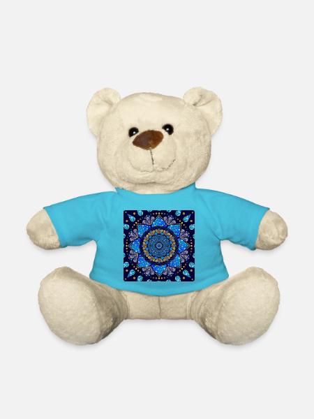 Mandala blau türkis gold - Teddy - Atollblau
