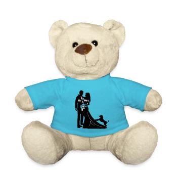 Marier les jeunes mariés avec le propriétaire d'un chien - Nounours - bleu outremer - Devant