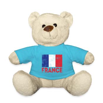 Cadeau drapeau France France drapeau - Nounours - bleu outremer - Devant