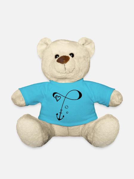 Anker mit Herz am Seil - unendliche Liebe - Teddy - Atollblau