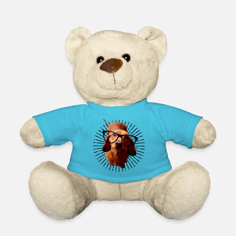 Dackel mit Brille - Teddy - Atollblau