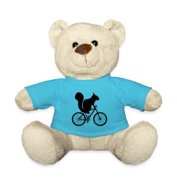 Squirrel Gift Bicycle Cyclist Sport - Teddy Bear - atoll blue - Front