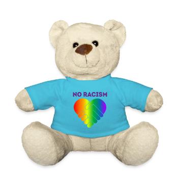 No racism gift tolerance human rights - Teddy Bear - atoll blue - Front