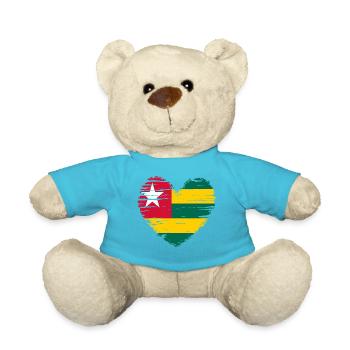 Togo Herz Flagge Fahne Wappen - Teddy - Atollblau - Vorne