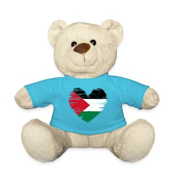 Palestine coeur drapeau blason - Nounours - bleu outremer - Devant