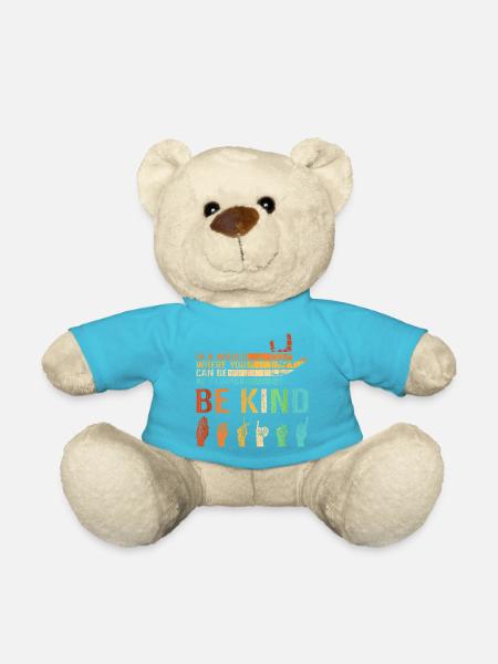 Sei nett, seit nett miteinander BE KIND, - Teddy - Atollblau