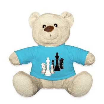 Chess, chess pieces, white, black - Teddy Bear - atoll blue - Front