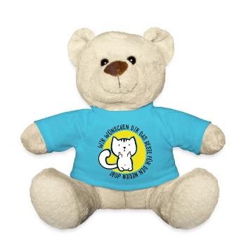 Jobwechsel Geschenk - Das beste für den neuen Job - Teddy - Atollblau - Vorne