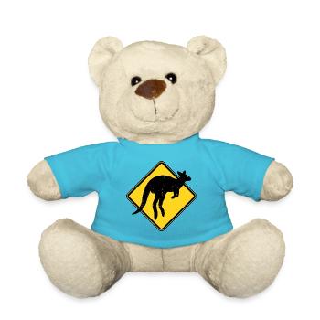 Känguru Australien Warnung Kangaroo Crossing - Teddy - Atollblau - Vorne