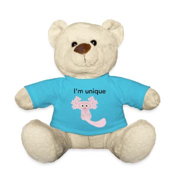 I am unique Axolotl - Teddy Bear - atoll blue - Front