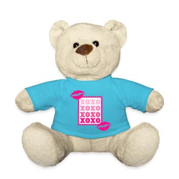 XOXO Kisses - Teddy Bear - atoll blue - Front