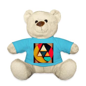 comic pop art - Teddy Bear - atoll blue - Front