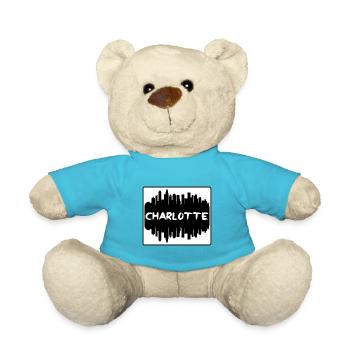 Charlotte Caroline du Nord Usa Skyline Silhouette Tr - Nounours - bleu outremer - Devant