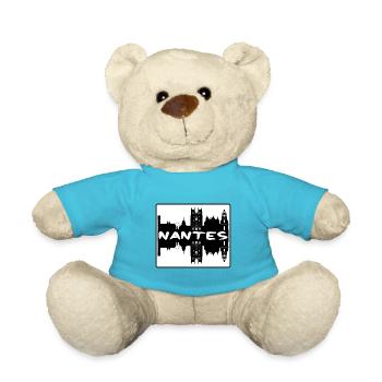 Nantes Frankreich Skyline Silhouette Reisesouvenir - Teddy - Atollblau - Vorne