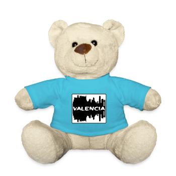 Valencia Spain Skyline Silhouette Travel Souvenir - Teddy Bear - atoll blue - Front